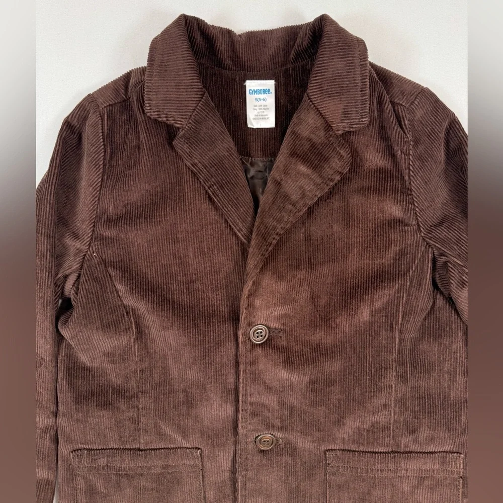 GYMBOREE VINTAGE Boys Brown Corduroy‎ Blazer S 5/6 2009 Classic Jacket Preppy